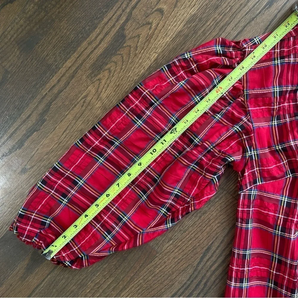 NWT J.Crew Puff-sleeve dress in Good Tidings plaid size small